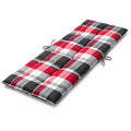 Cuscino per lettino in poliestere a quadri Rosso/Grigio/Nero 190x60 cm