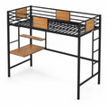 Letto a soppalco metallo e legno con scrivania integrata 204x96x180 cm