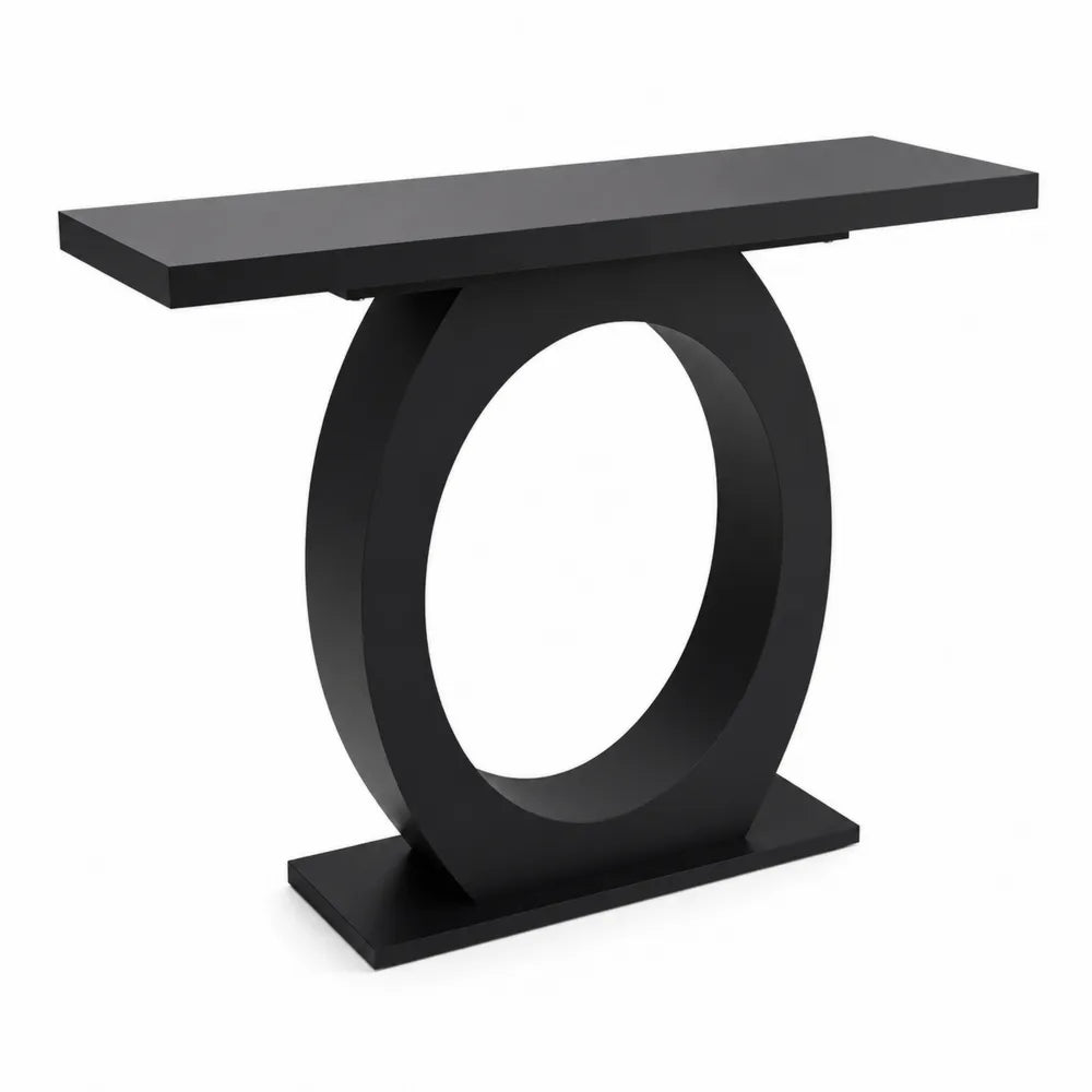 Consolle in MDF Nero con Base Circolare