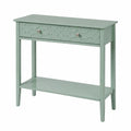 Consolle in legno verde con cassetto